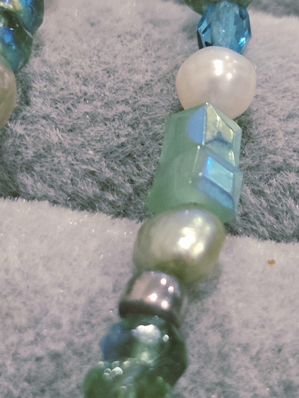 Artisan Boutique Erica DelGardo Signed Beaded Sterling Silver Pearl Necklace - Picture 2 of 7